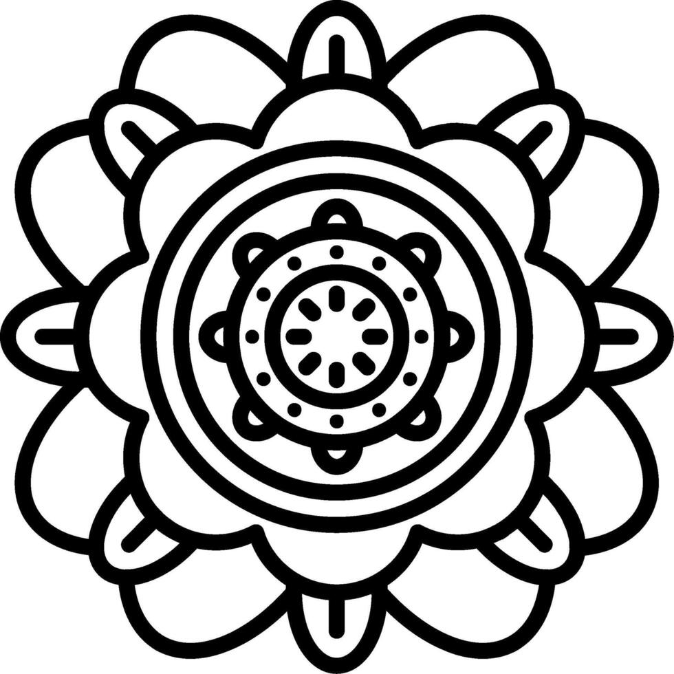 Mandala Line Icon vector