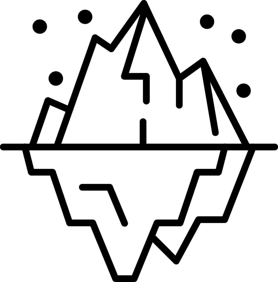 Iceberg Line Icon vector