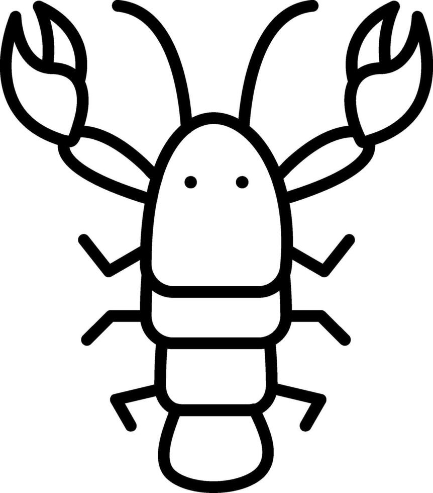 Lobster Line Icon vector