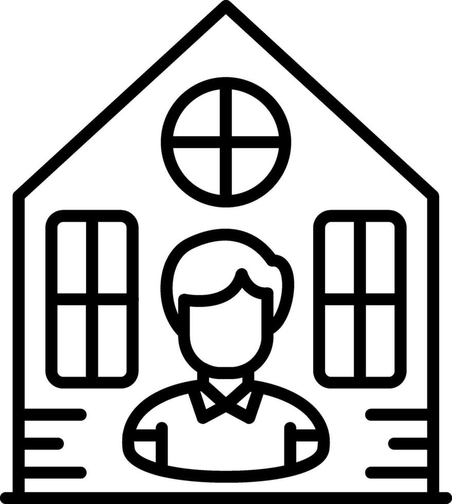 Retirement Home Line Icon vector