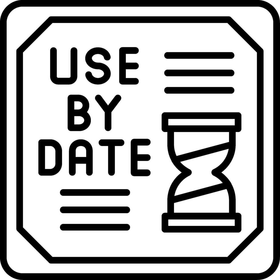 Use By Date Line Icon vector