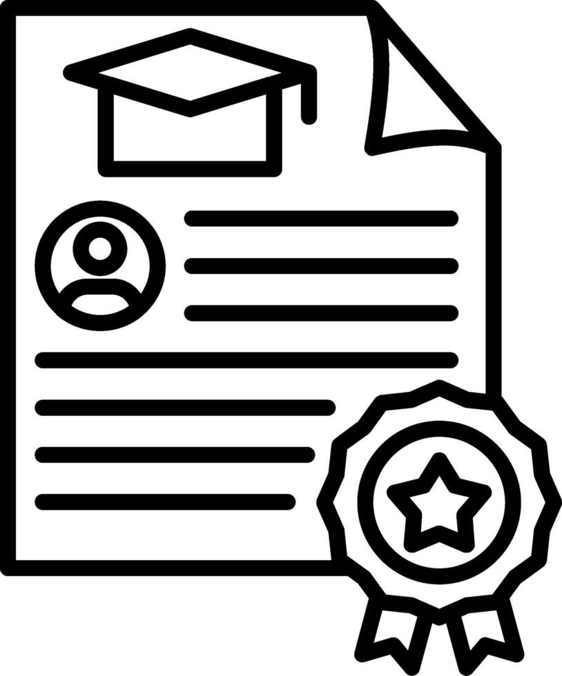 Certificate Line Icon vector
