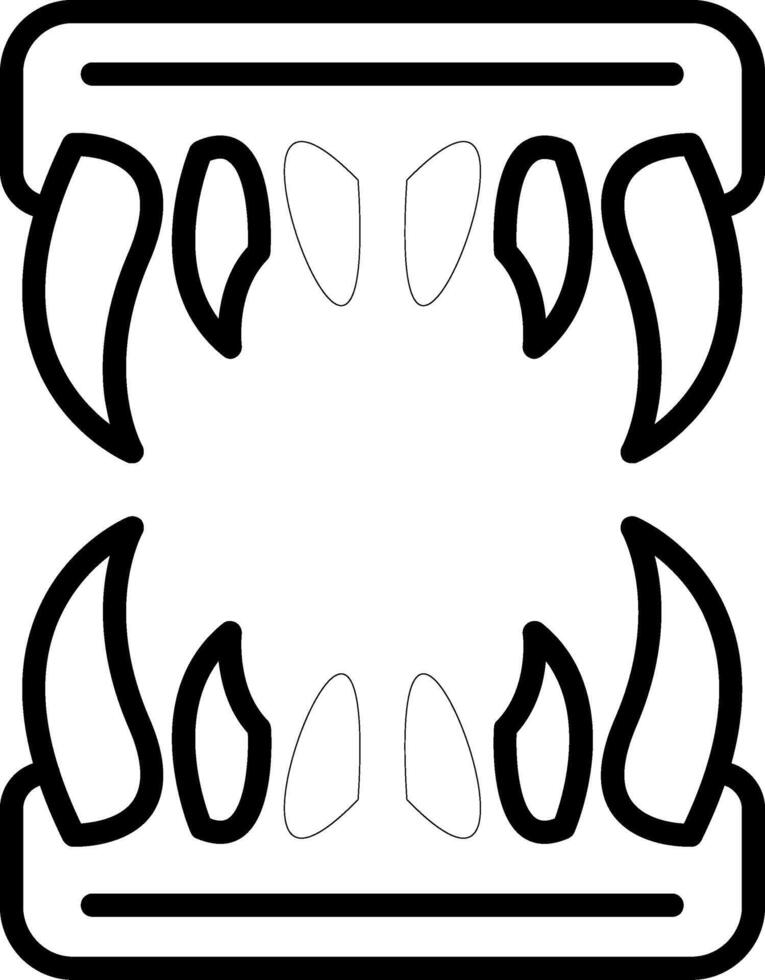 Fangs Line Icon vector