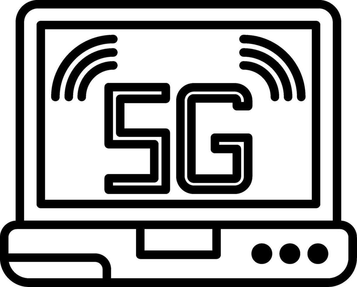 Laptop Line Icon vector