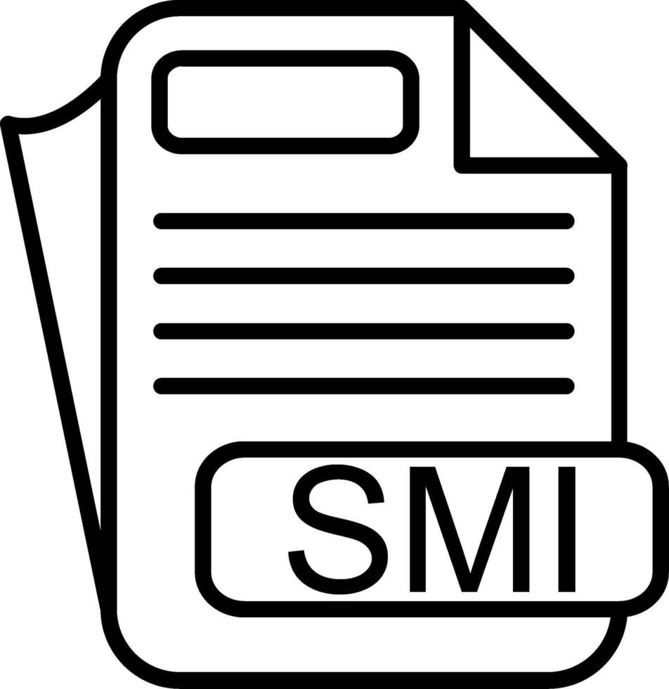 SMI File Format Line Icon vector