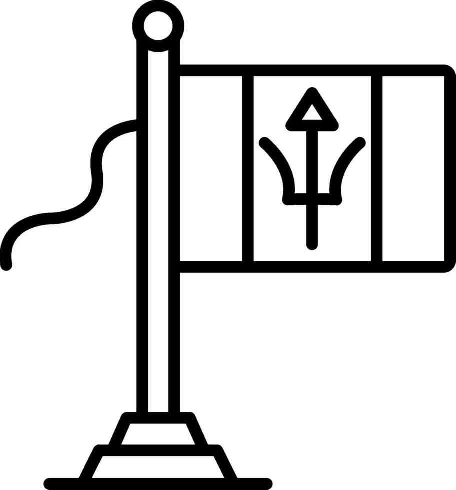 Barbados Flag Line Icon vector