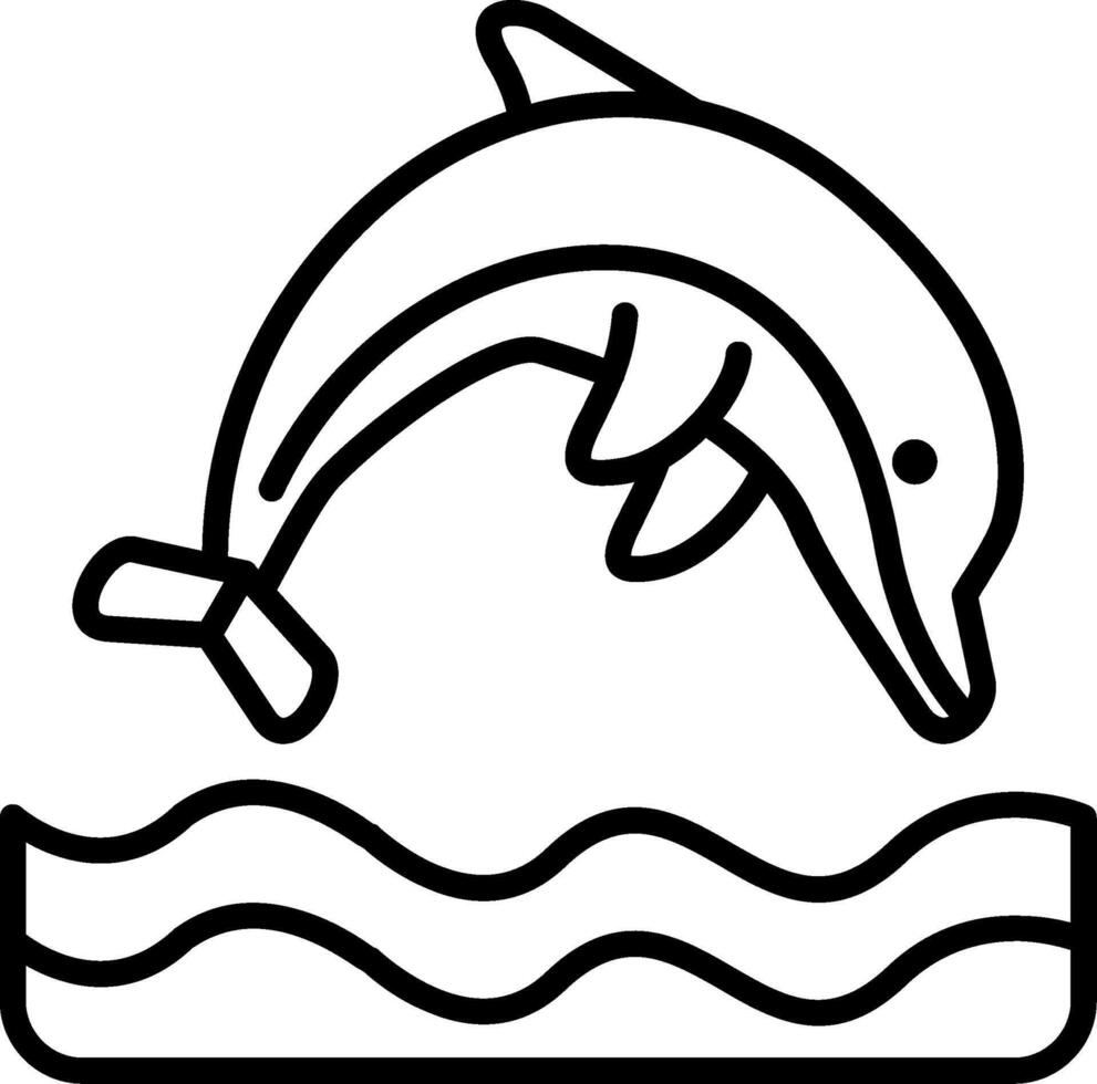Dolphin Line Icon vector
