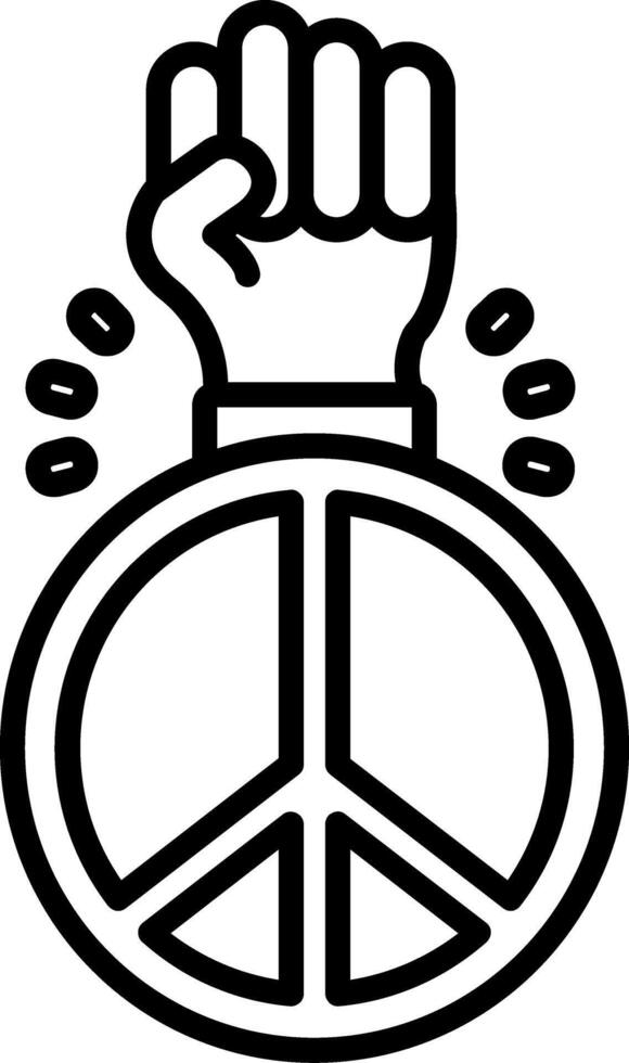 Peace Sign Line Icon vector