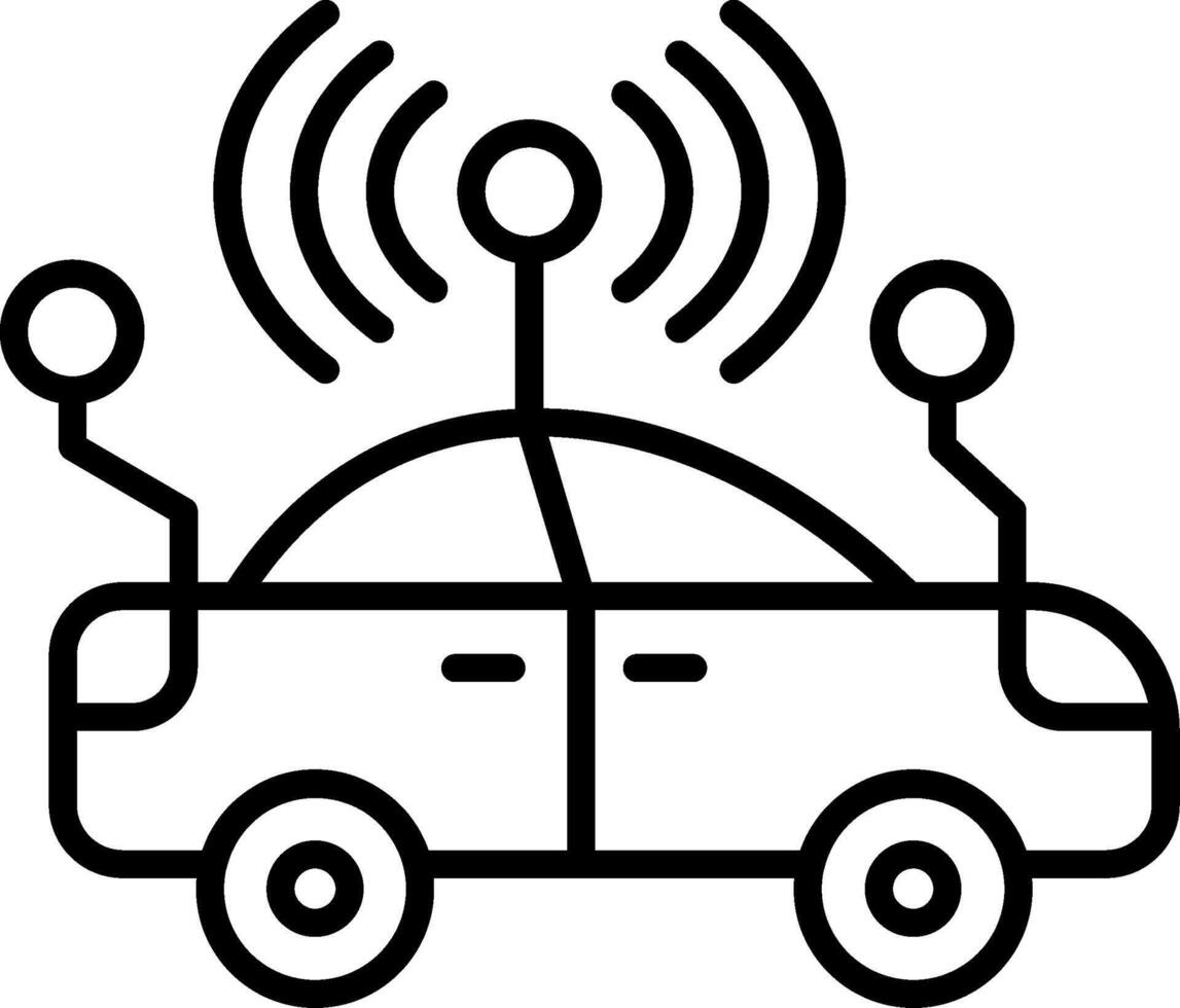 Smart Car Line Icon vector