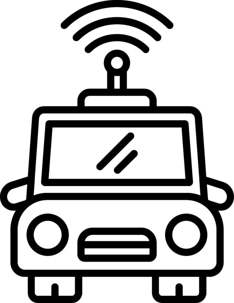 Autonomous Car Line Icon vector