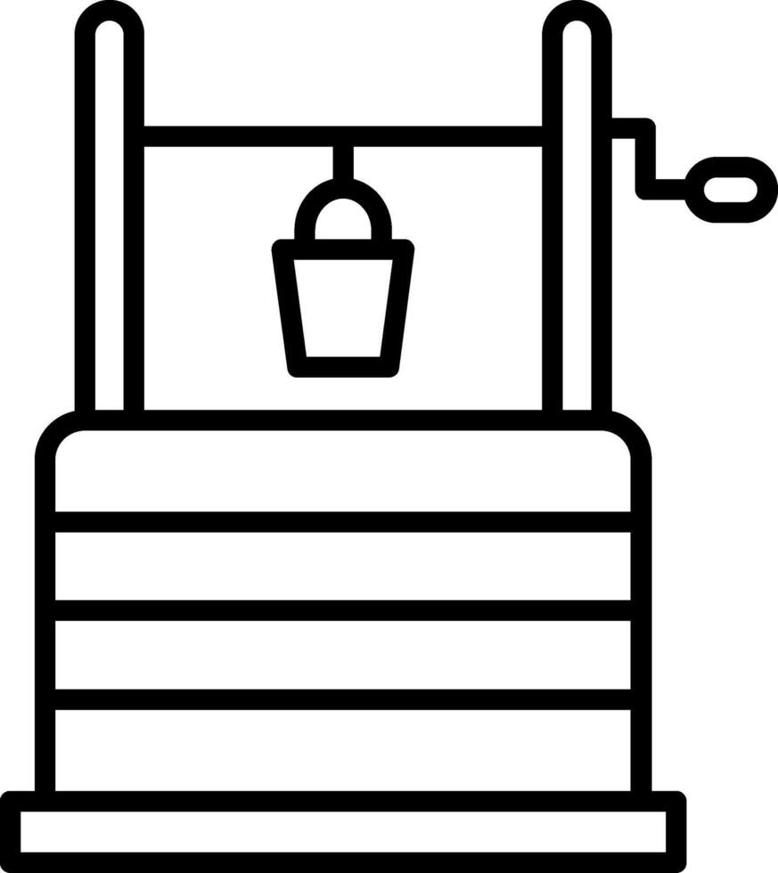 Water Well Line Icon vector