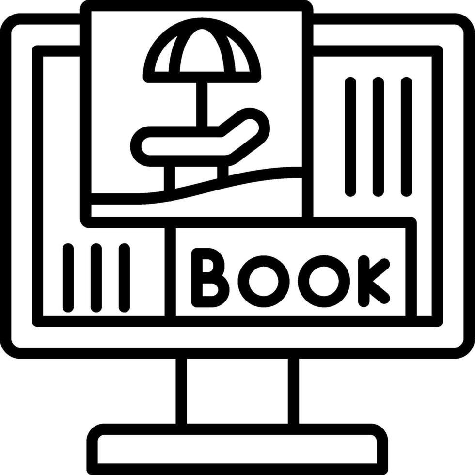 Booking Trip Line Icon vector