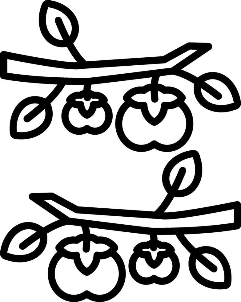 Persimmon Line Icon vector