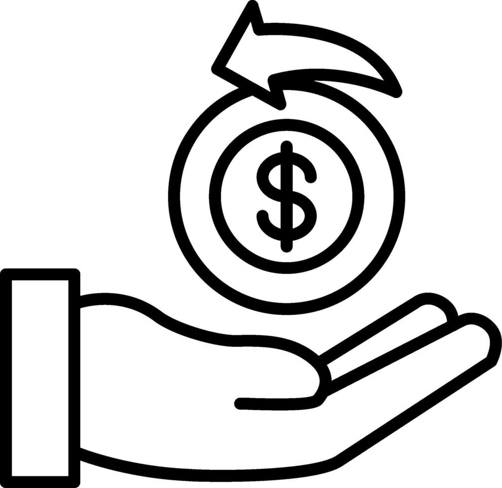 Money Back Guarantee Line Icon vector