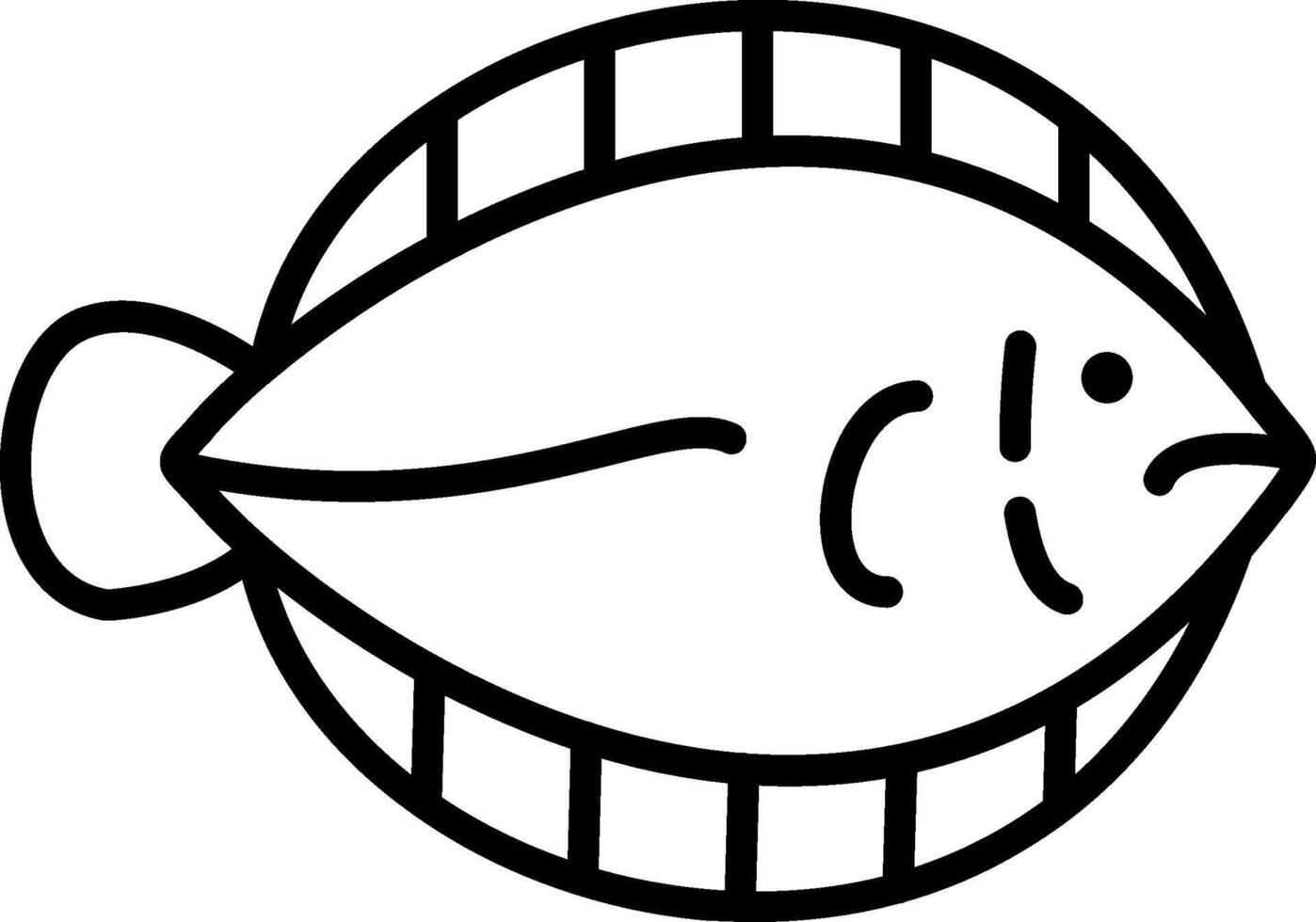 Flounder Line Icon vector