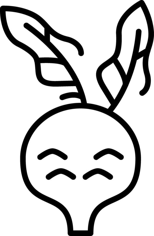Kohlrabi Line Icon vector