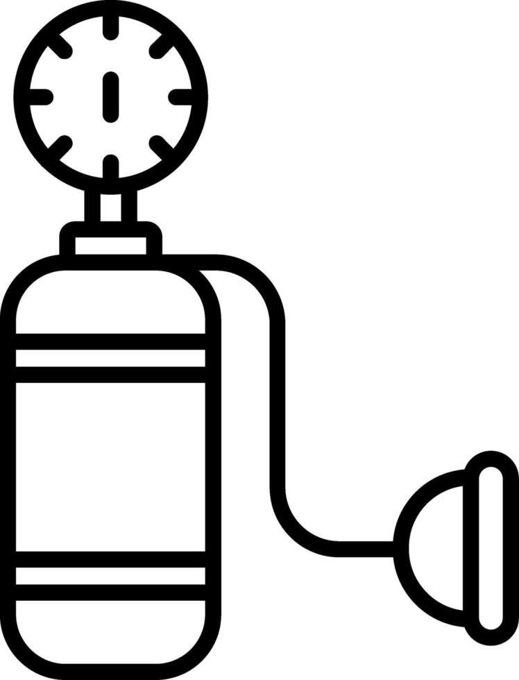 Oxygen Tank Line Icon vector