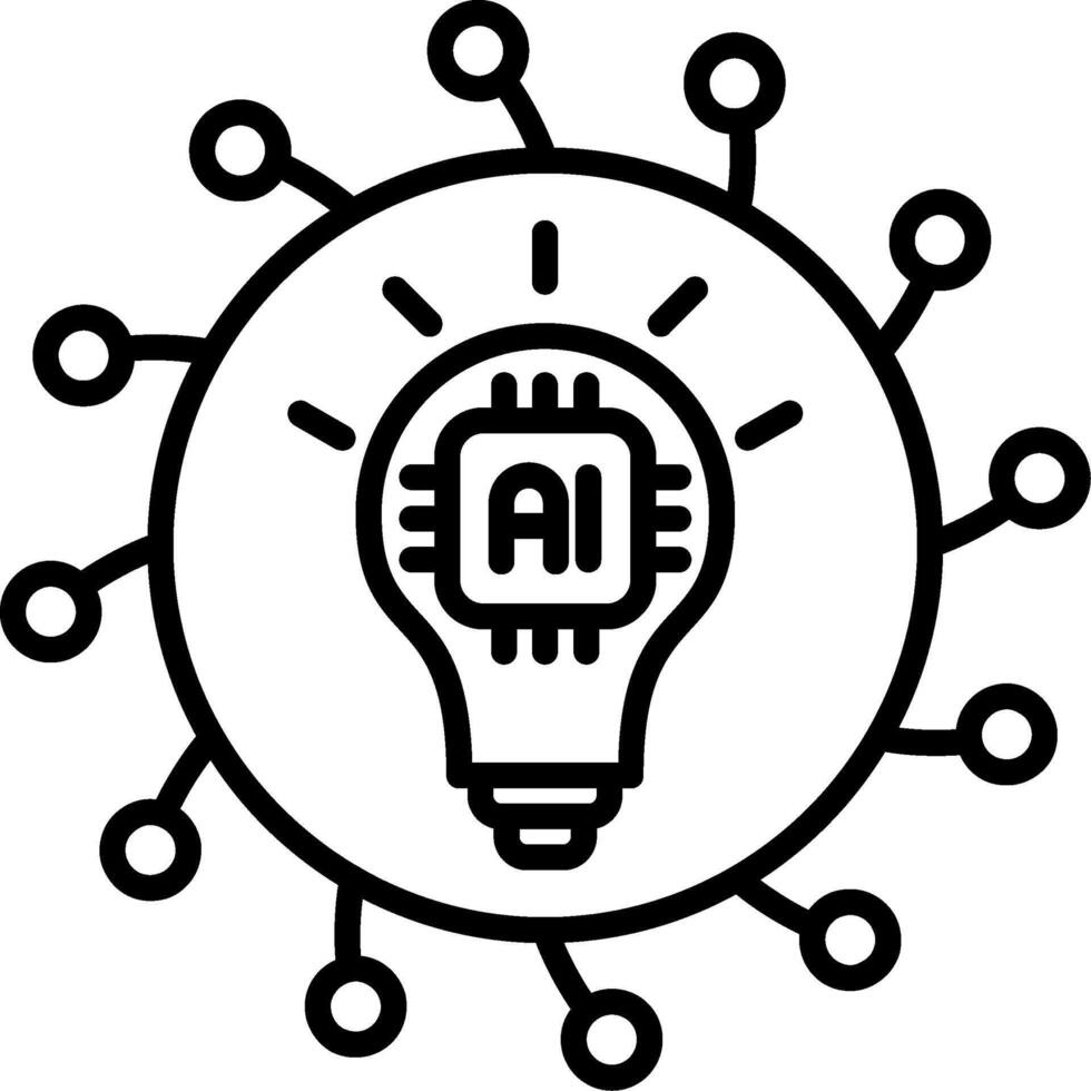 Mind Map Line Icon vector