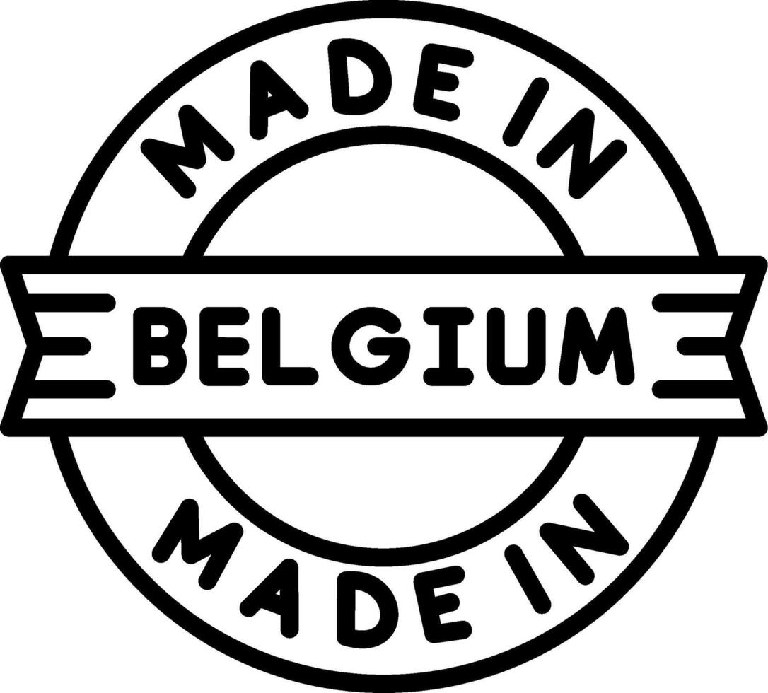 Made In Belgium Line Icon vector