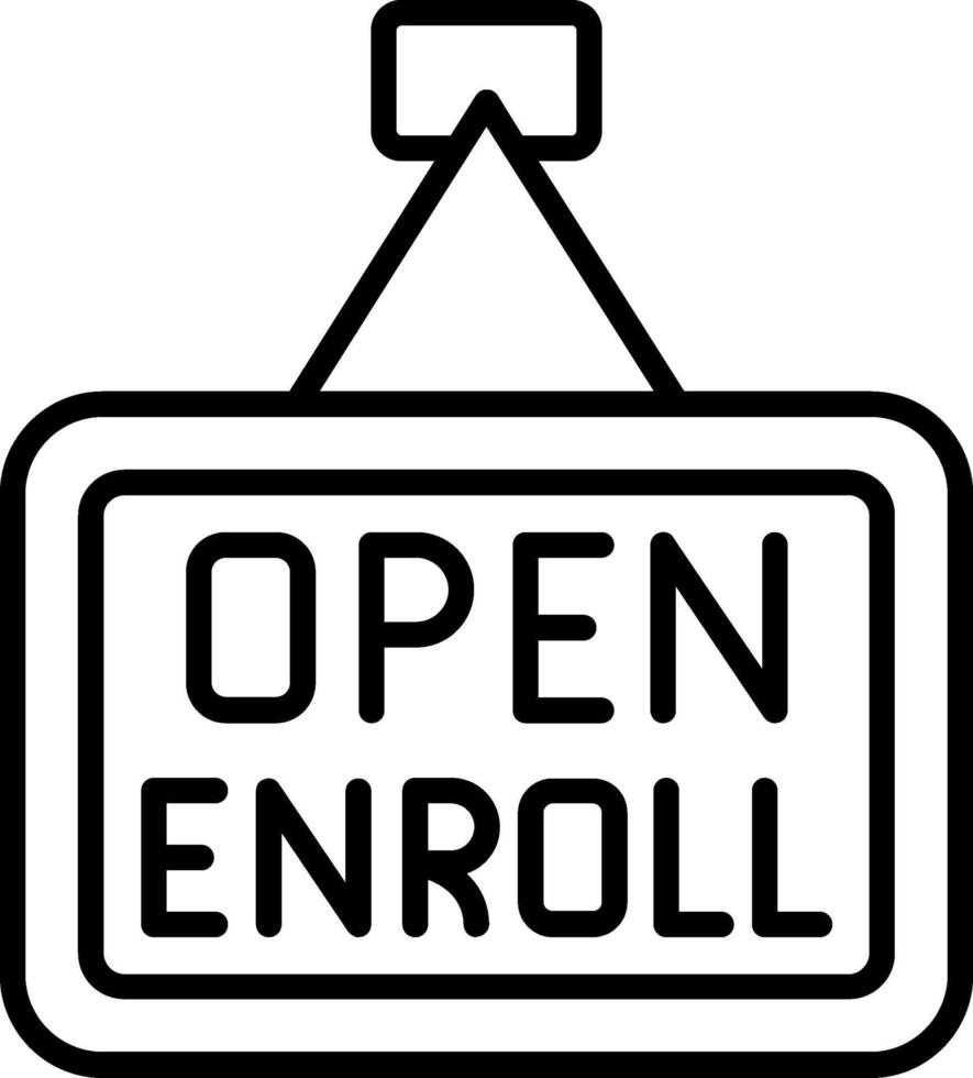 Open Enrollment Line Icon vector