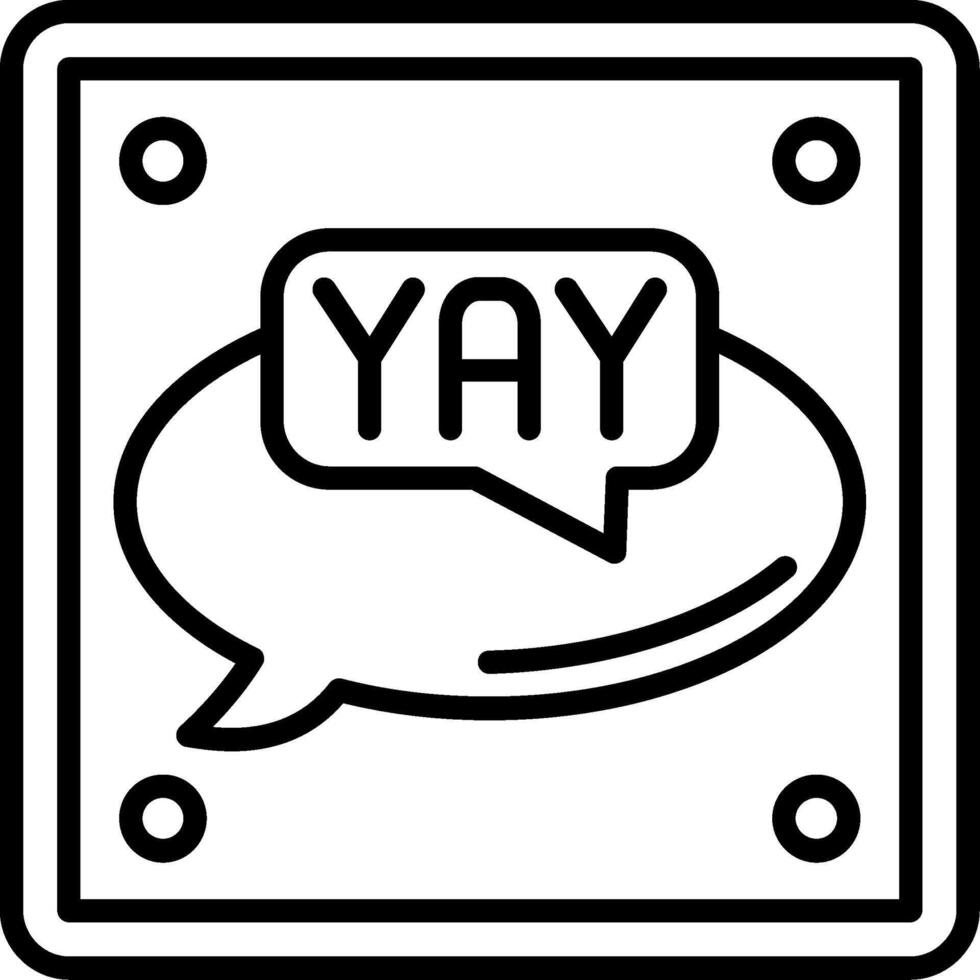 Yay Line Icon vector