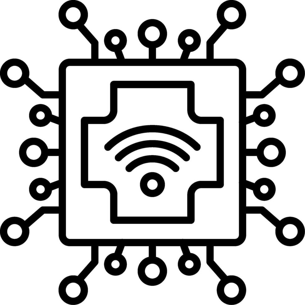 Cpu Line Icon vector