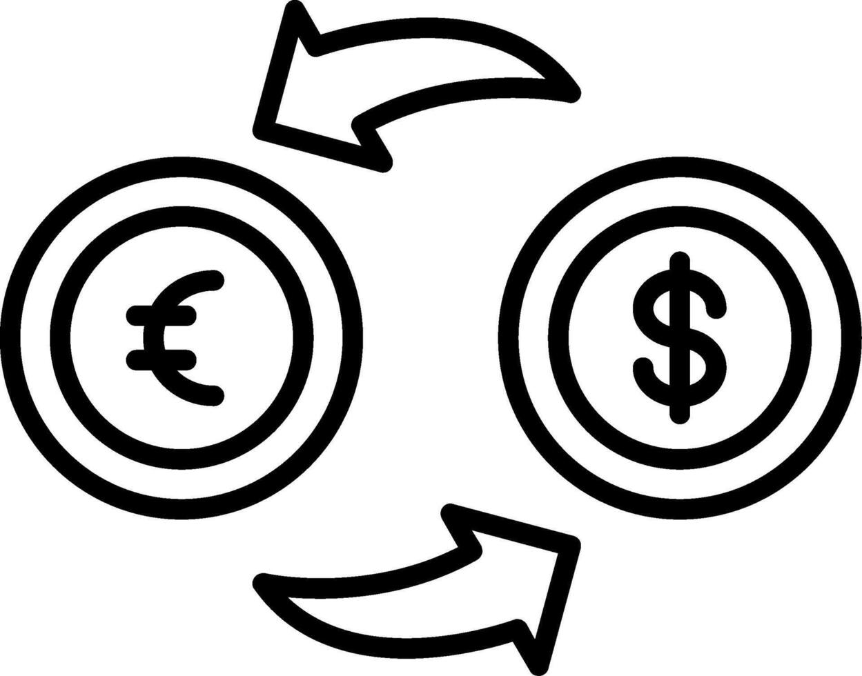 Currency Exchange Line Icon vector