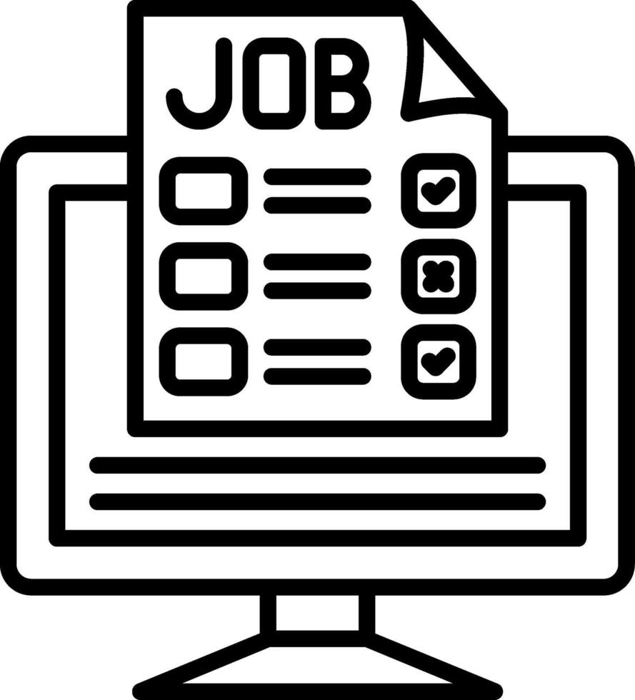 Online Test Line Icon vector