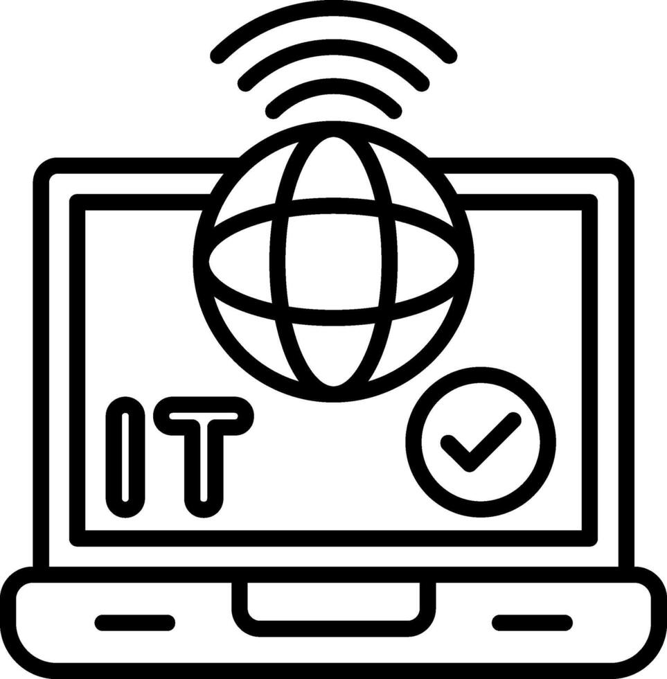 Online Line Icon vector
