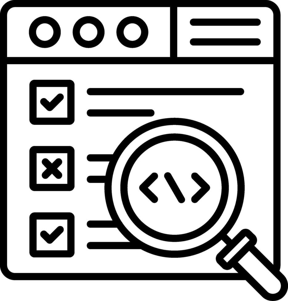 Code Review Line Icon vector
