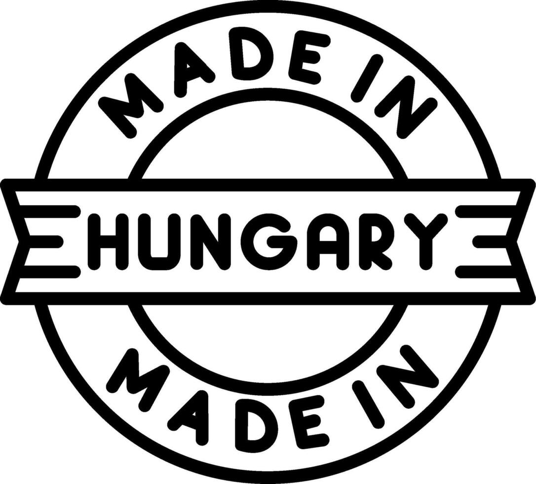 Made In Hungary Line Icon vector