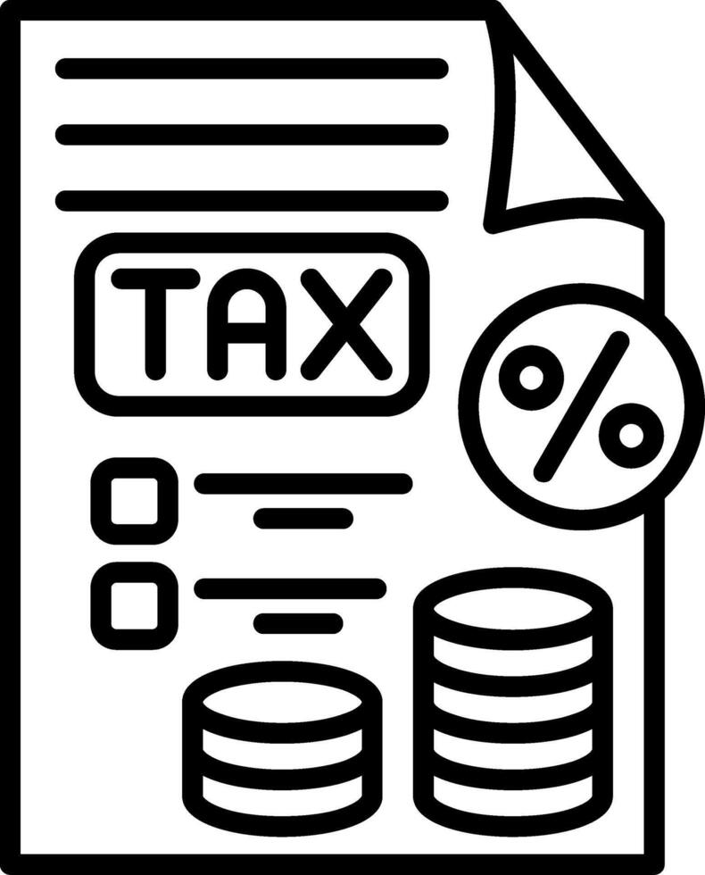 Tax Document Line Icon vector