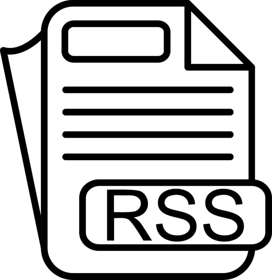 RSS File Format Line Icon vector