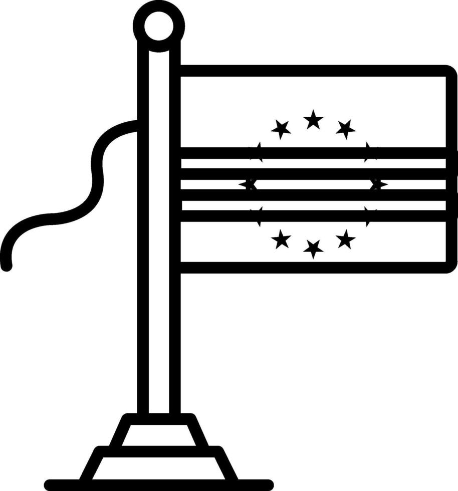 Cape Verde Flag Line Icon vector