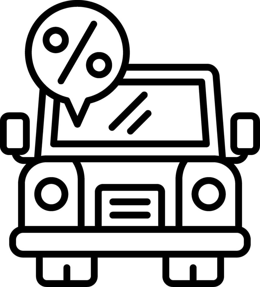 Car Discount Line Icon vector