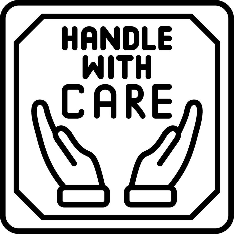Handle With Care Line Icon vector