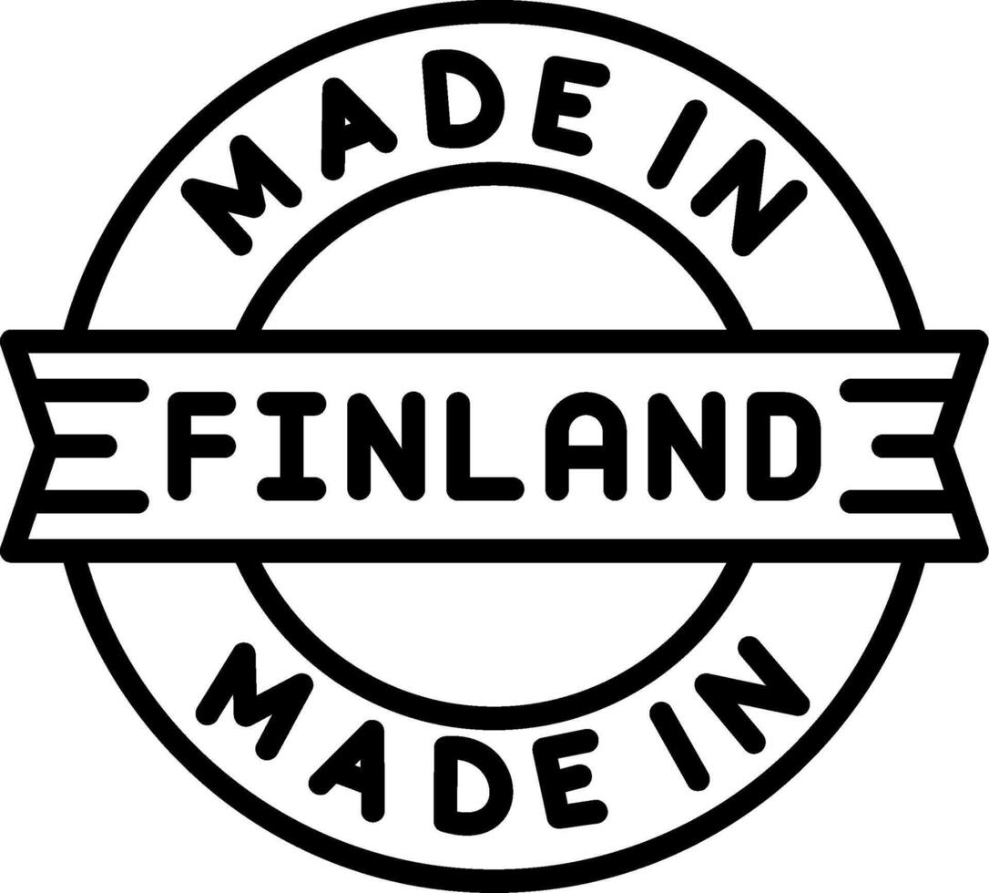 Made In Finland Line Icon vector