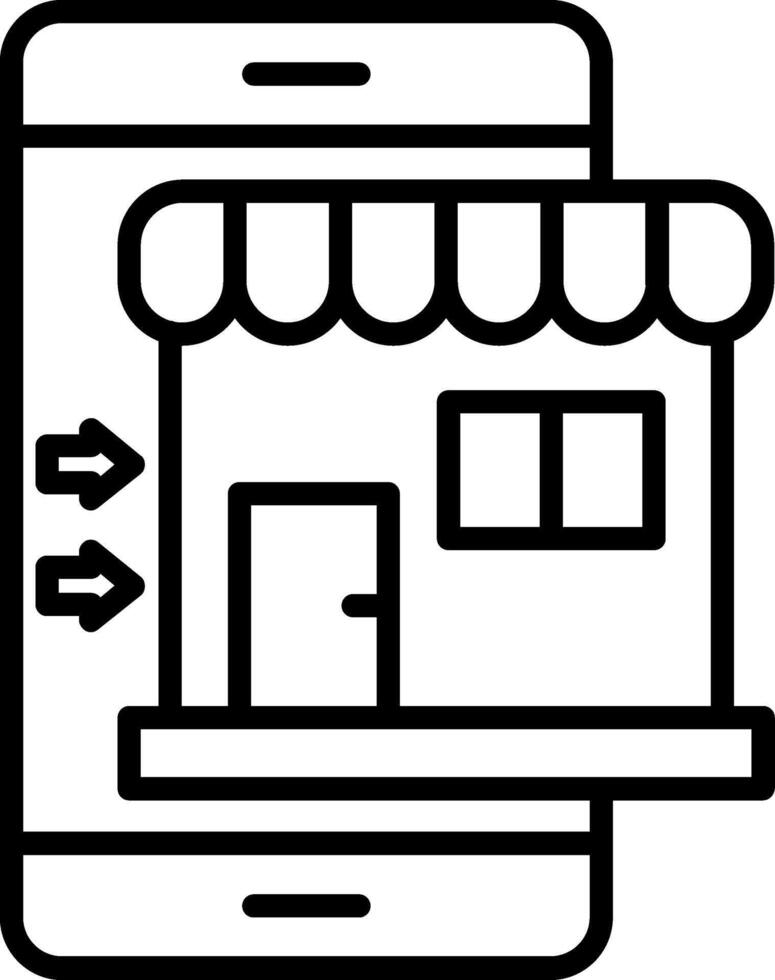 Online Shop Line Icon vector