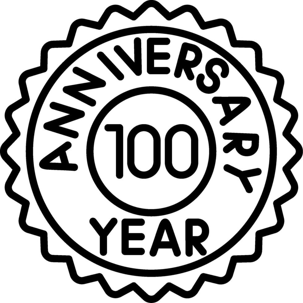100 Anniversary Line Icon vector
