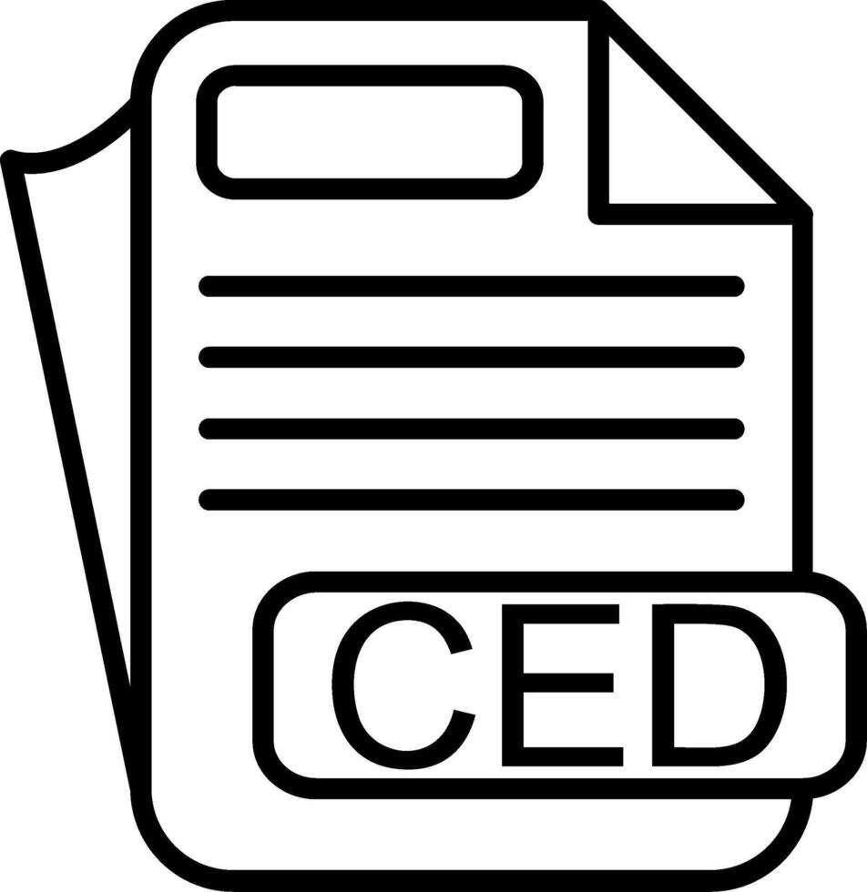 CED File Format Line Icon vector