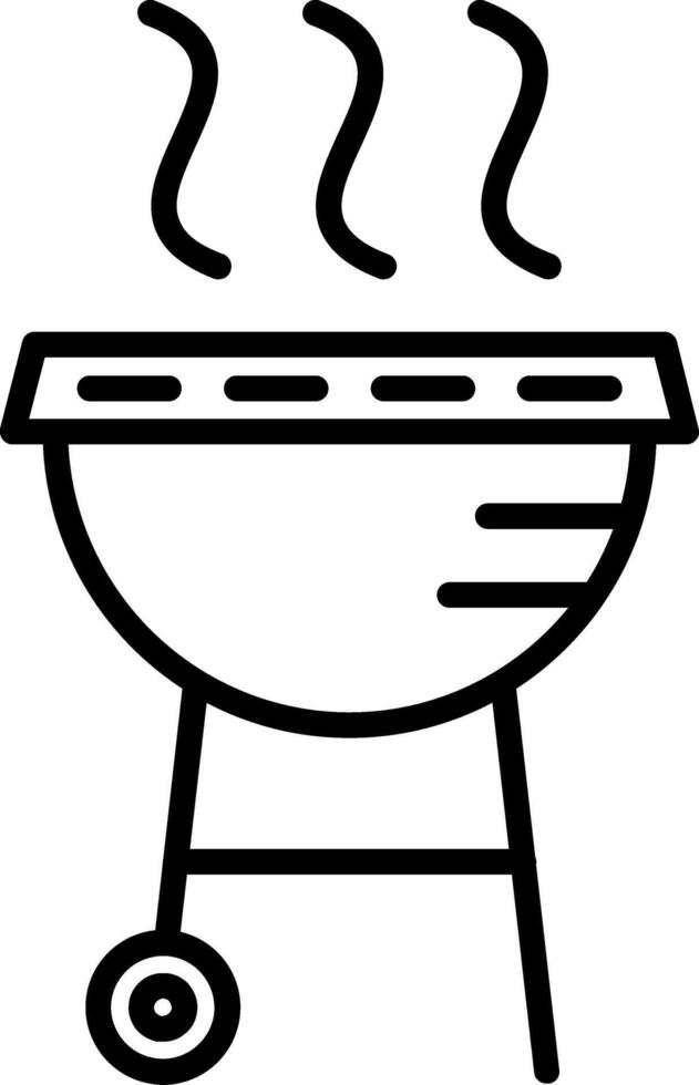 BBQ Grill Line Icon vector
