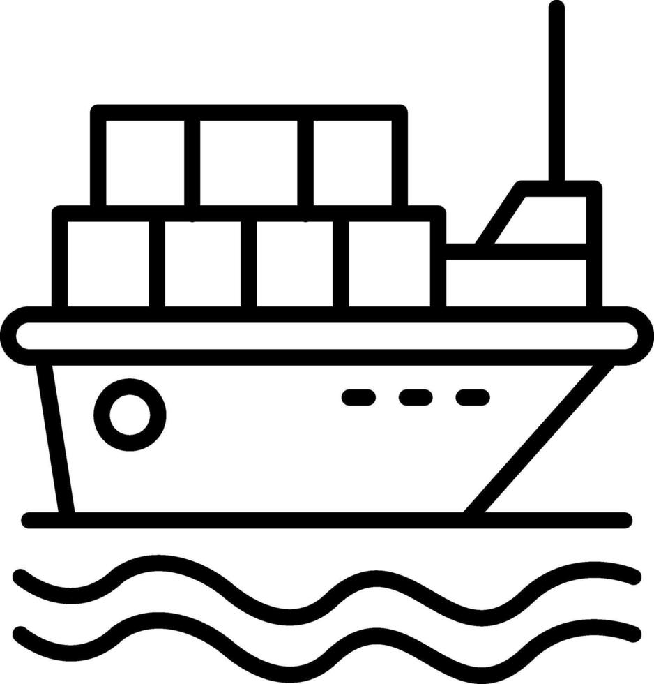 Cargo Ship Line Icon vector
