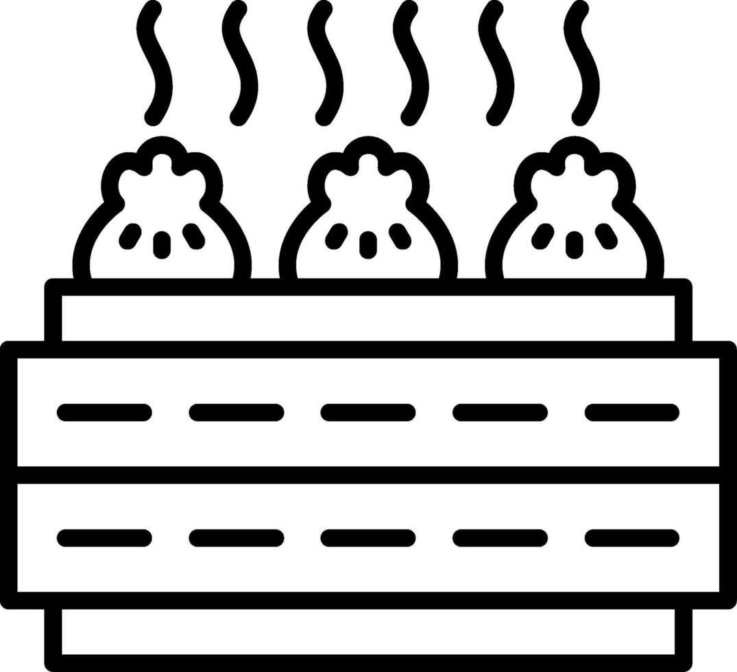 Dim Sum Line Icon vector