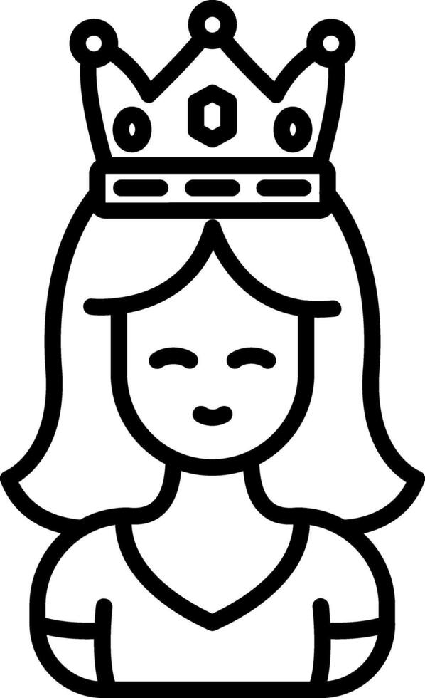 Queen Line Icon vector