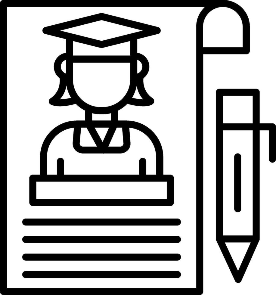 Curriculum Line Icon vector