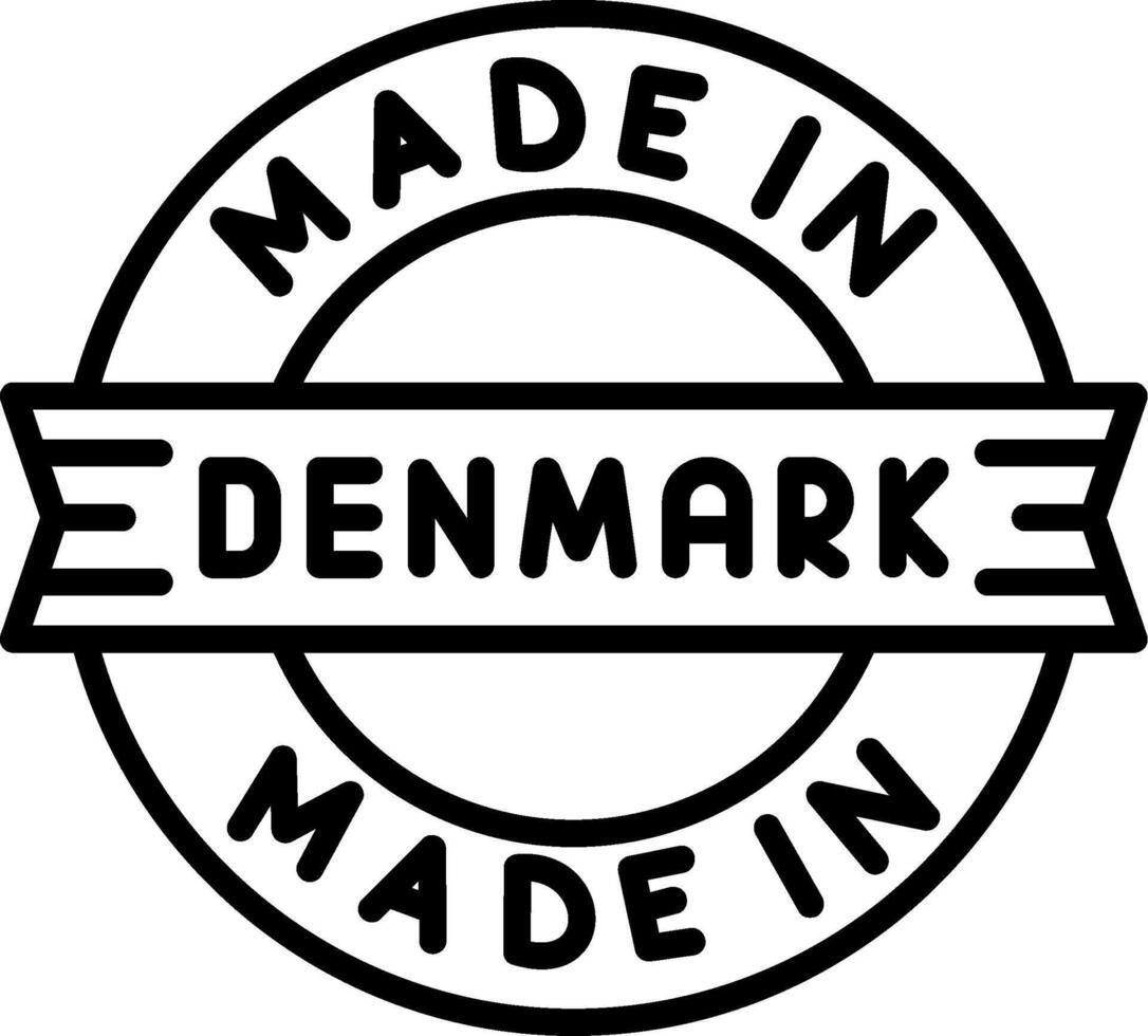 Made In Denmark Line Icon vector