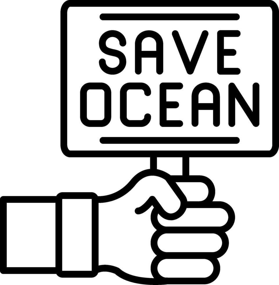 Save Ocean Line Icon vector