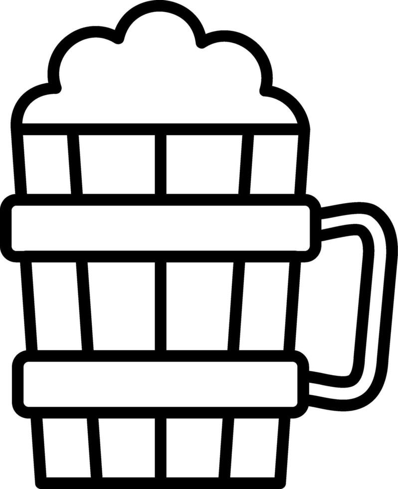 Wooden Mug Line Icon vector