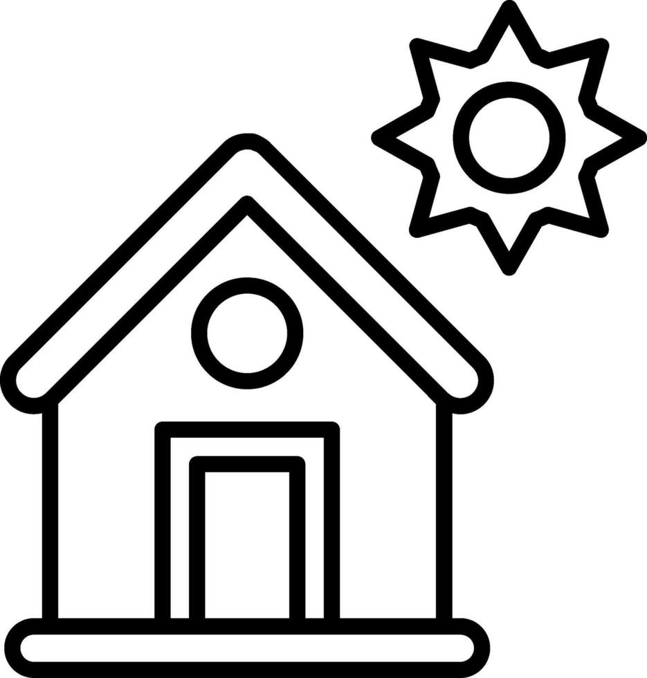 Avoid Direct Sunlight Line Icon vector