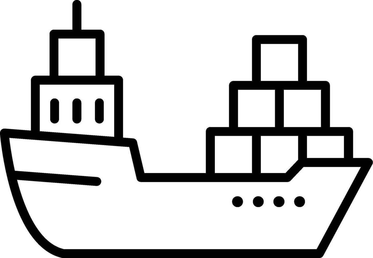 Cargo Ship Line Icon vector